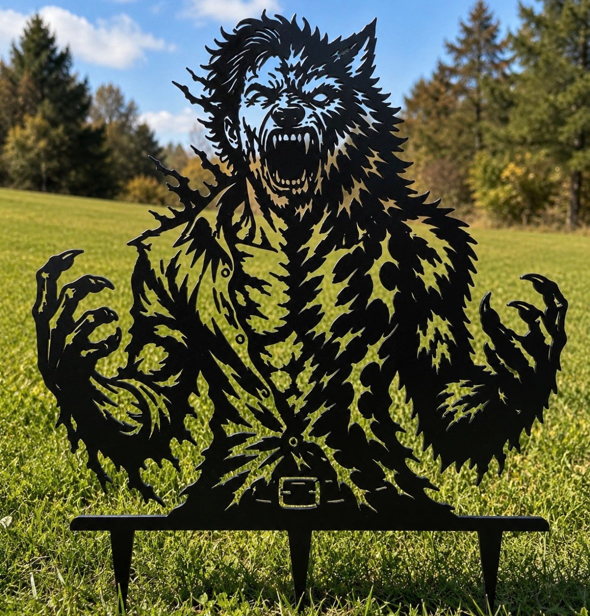 Metal Werewolf Yard Stake