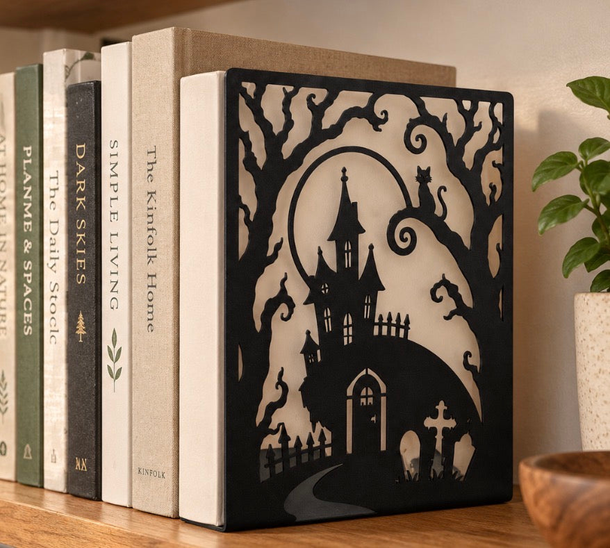 Haunted Spooky Metal Bookends