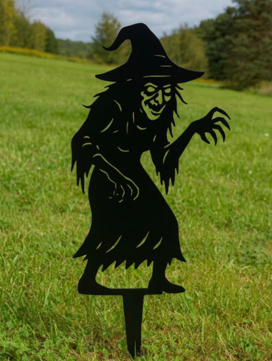 Hexed, Scary Witch Metal Yard Stake