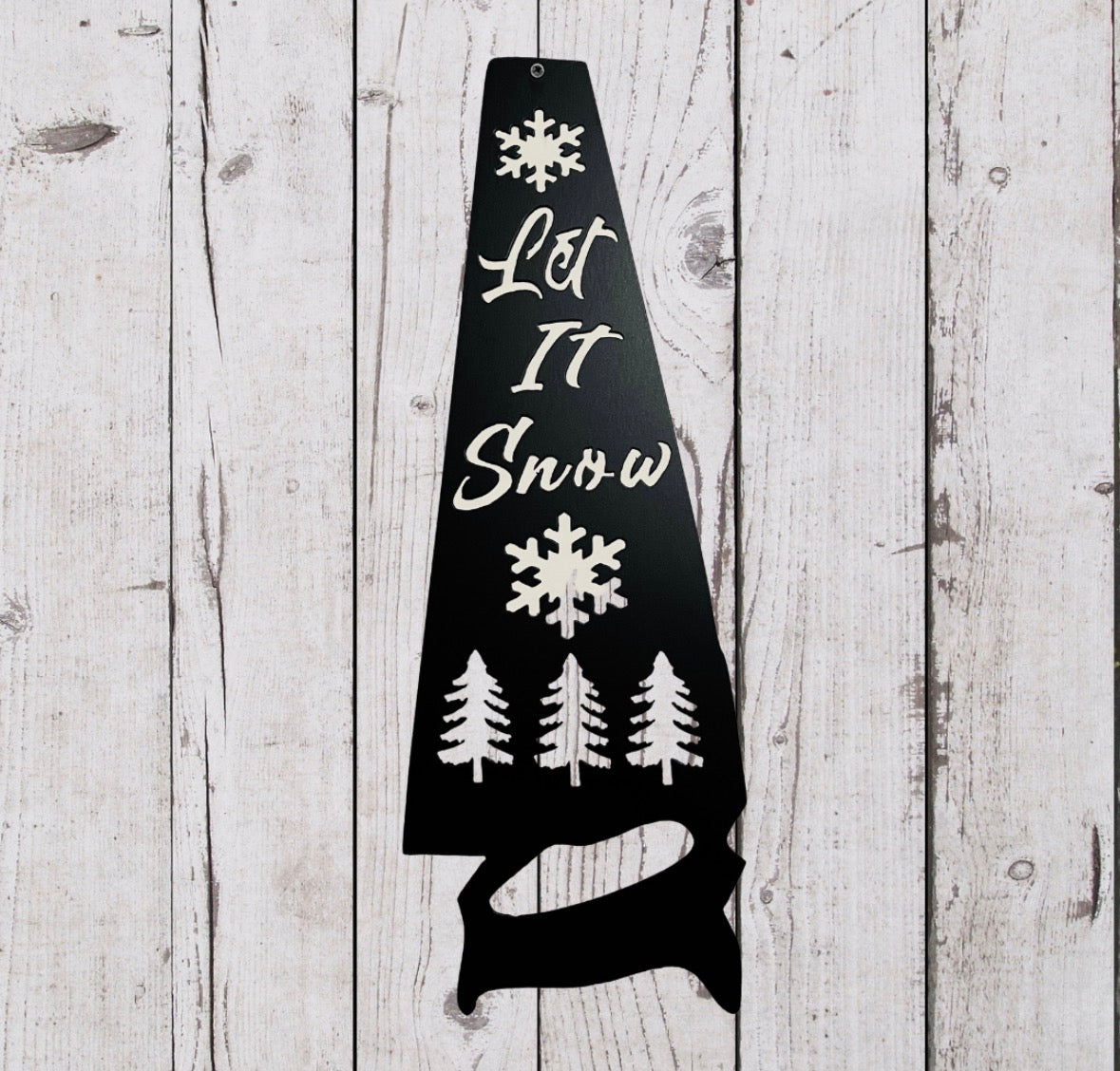 Let It Snow Metal Handsaw