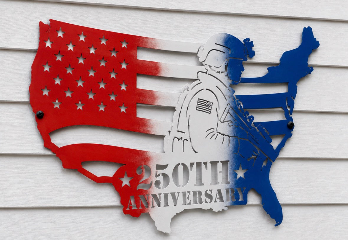 Metal 250th Anniversary Sign