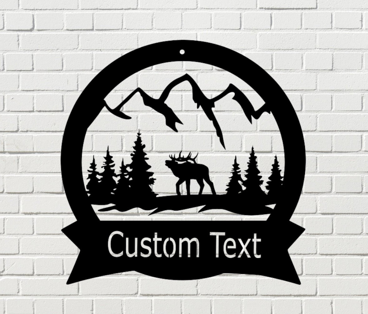Metal Elk Sign
