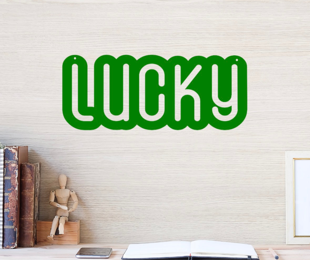 Lucky Metal Word Art