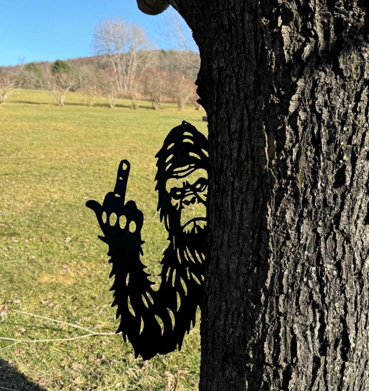Peaking Flipping Off Bigfoot