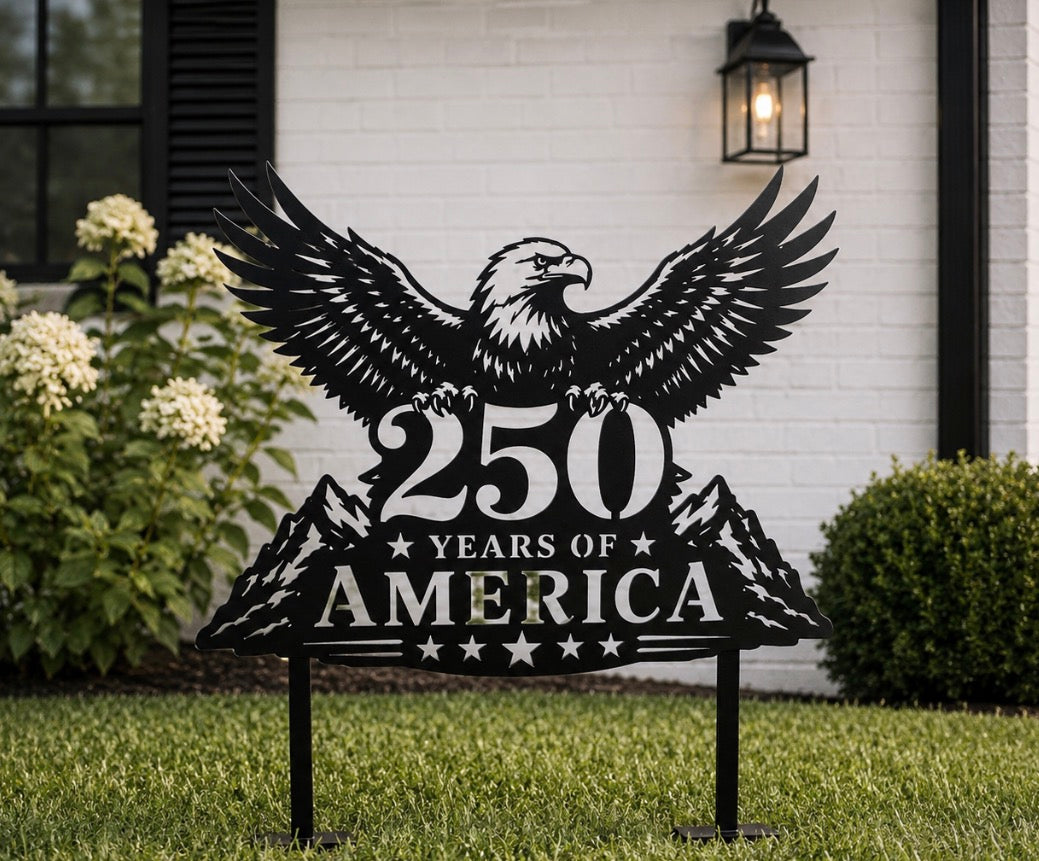 Metal America 250 Sign, Metal America 250 Yard Stake