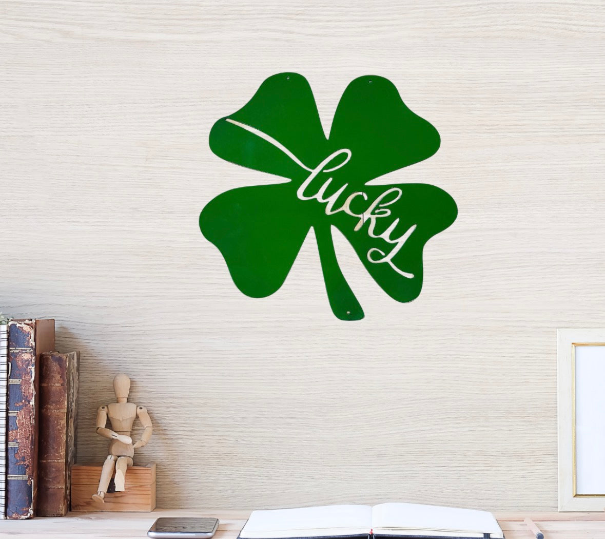 Metal Lucky Shamrock Sign