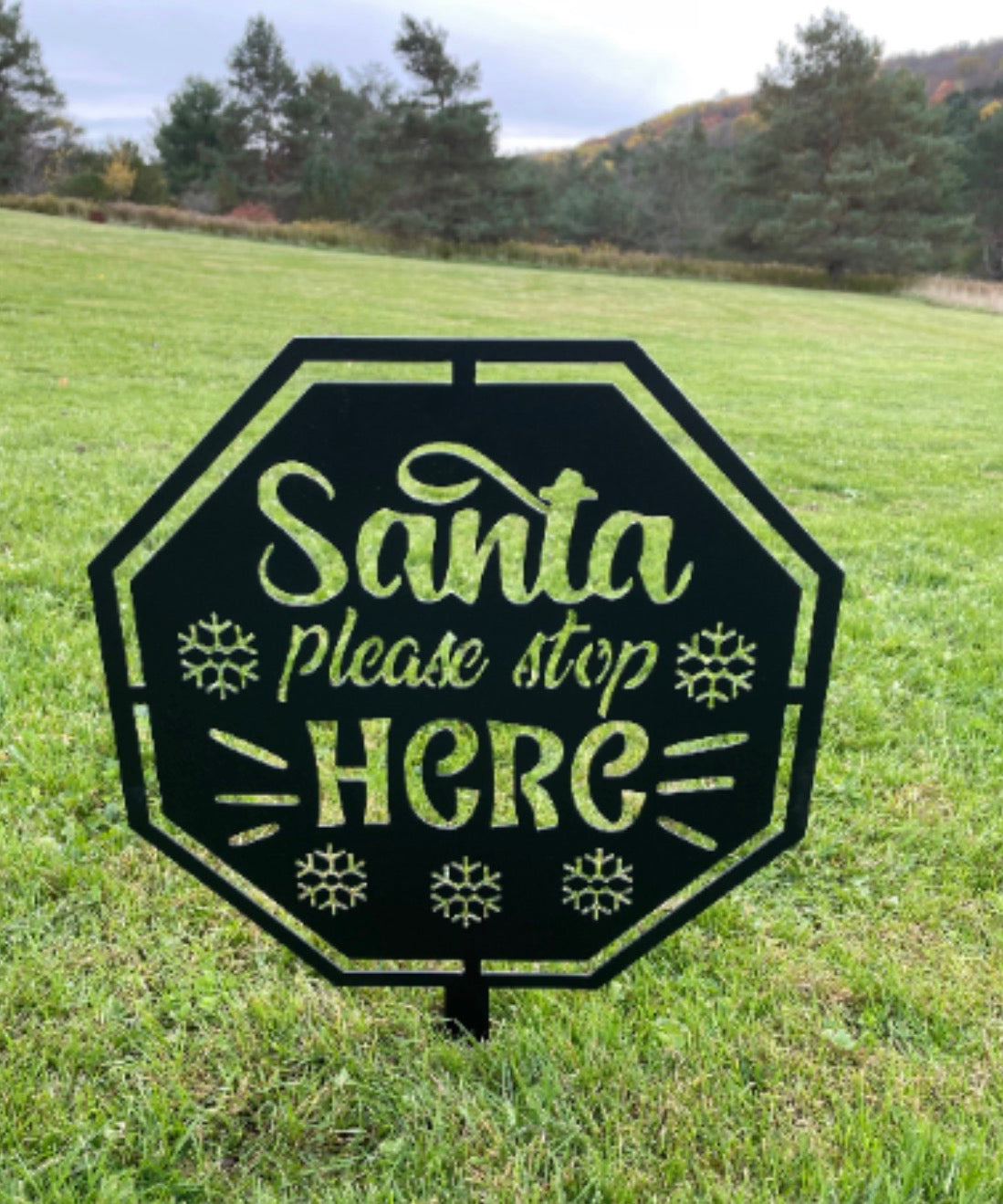 Santa Stop Here Yard Stake