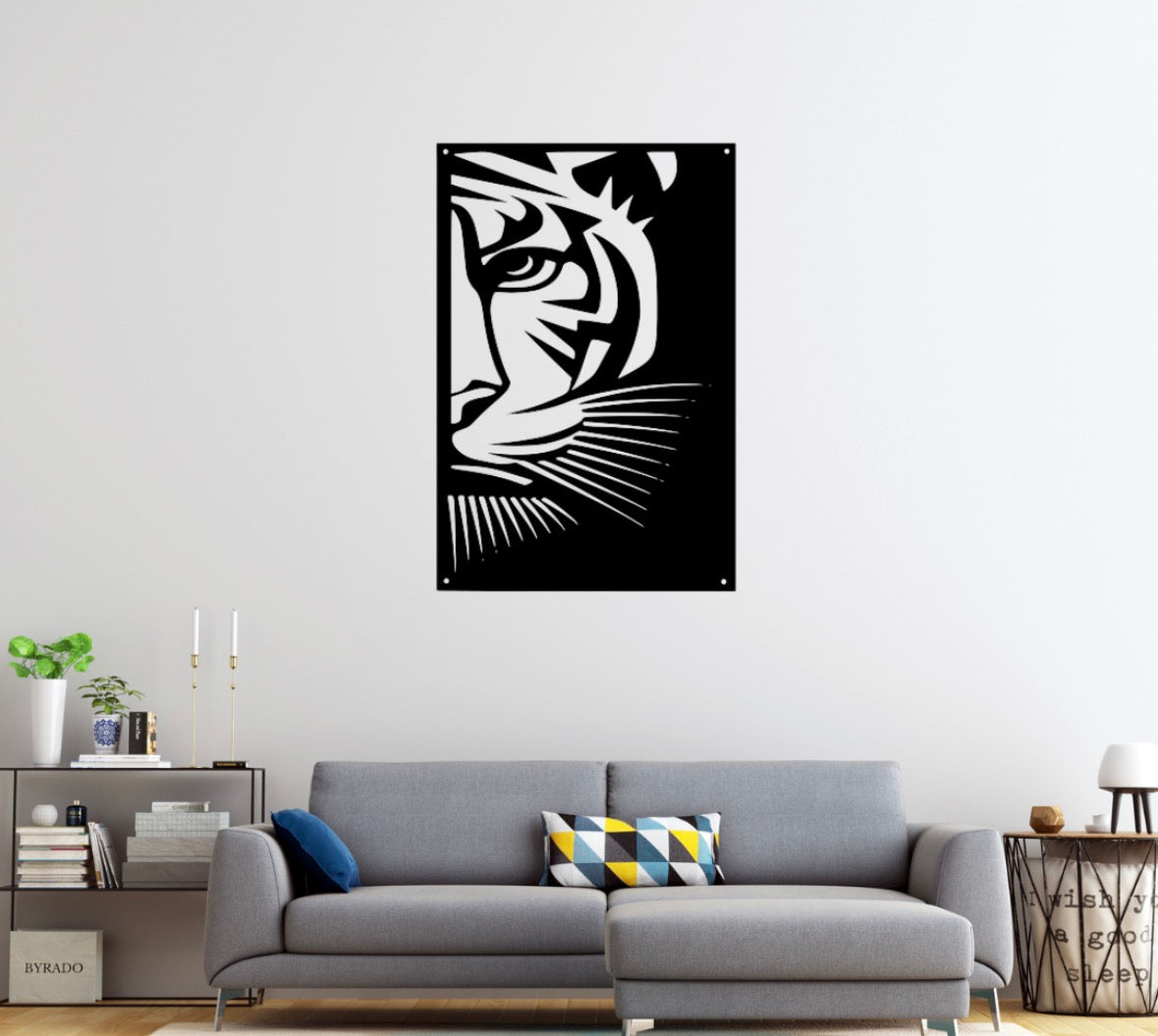 Metal Tiger Head Art