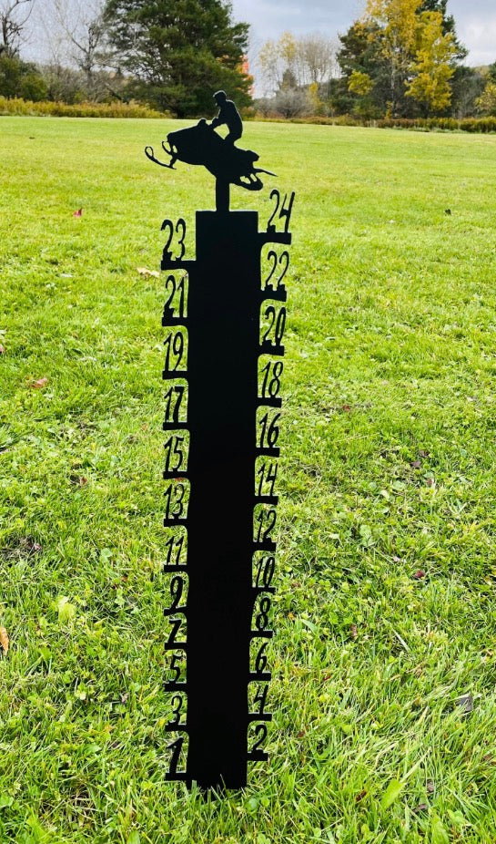 Metal Snowmobile Snow Gauge