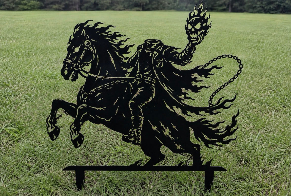 Headless Horseman Metal Yard Stake