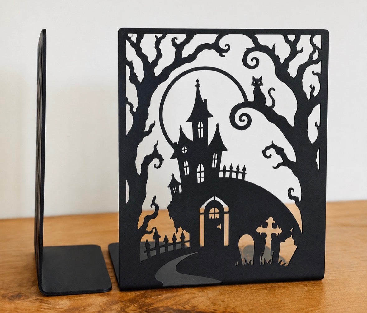 Haunted Spooky Metal Bookends