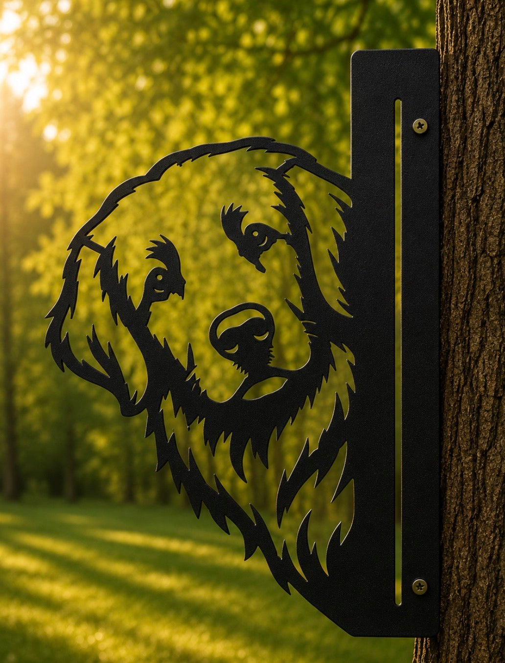 Metal Peaking Dog, Peaking Lab Sign