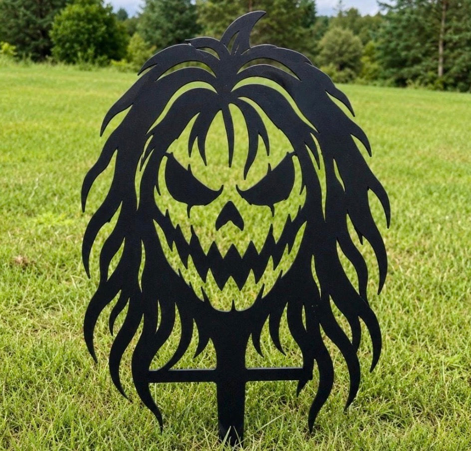 Metal Pumpkin Head Stake