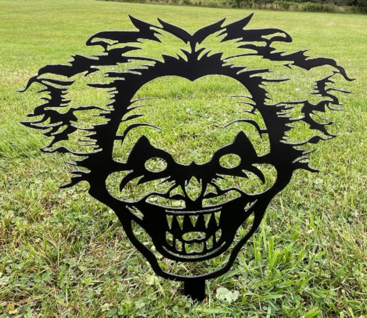 Metal Clown Yard Stake