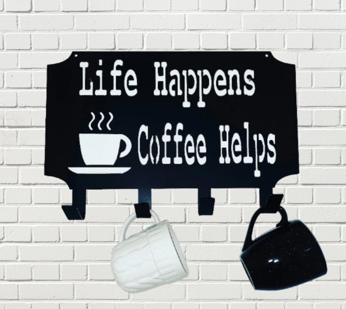 Coffee Helps Metal Cup Holder Sign