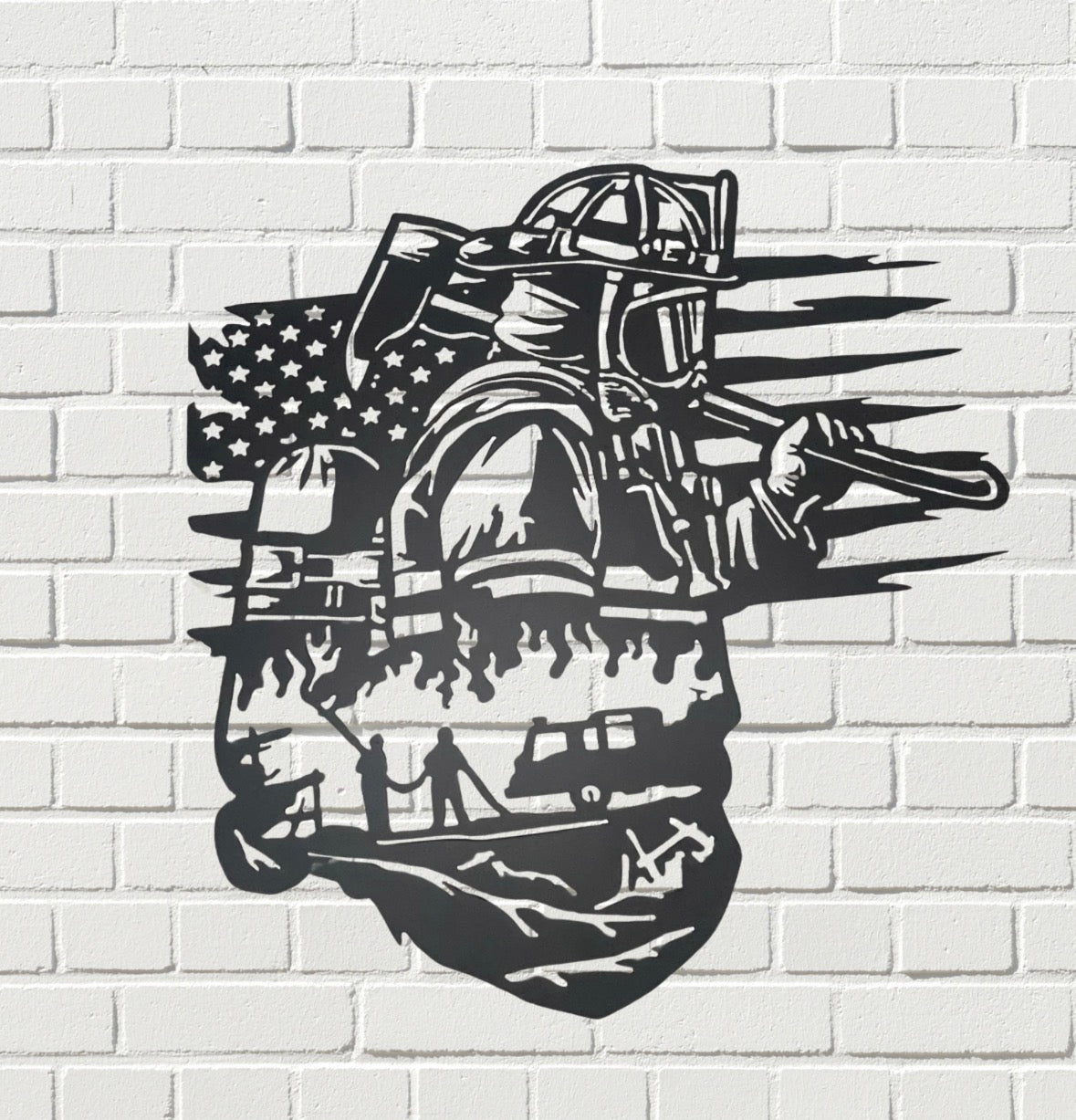 Firefighter Metal Wall Art