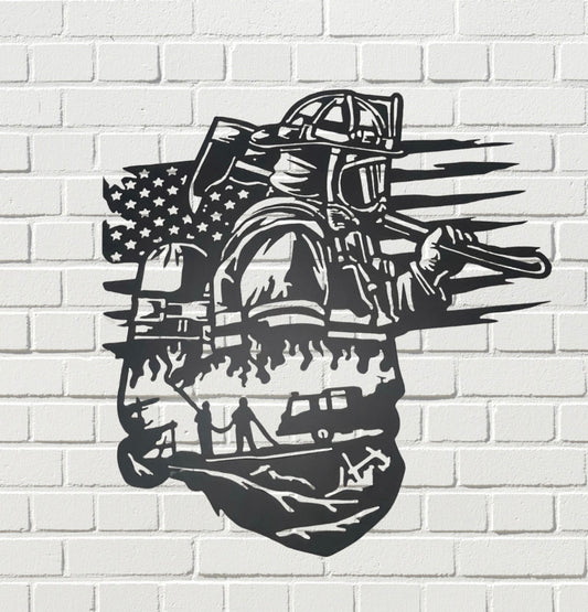 Firefighter Metal Wall Art