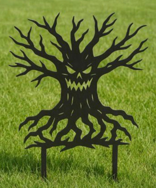 Haunted Tree Metal Yard Stake