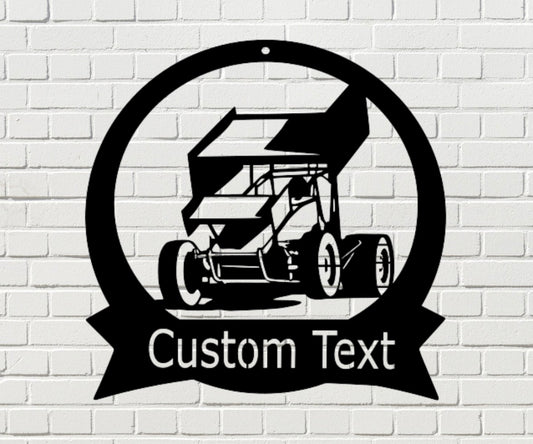 Metal Personalized Sprint Car Sign