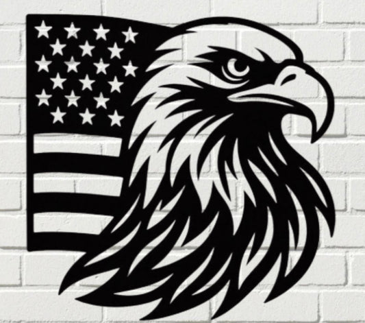 Metal Eagle Flag Sign