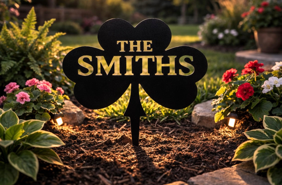 Custom St. Patrick's Day Shamrock Garden Stakes