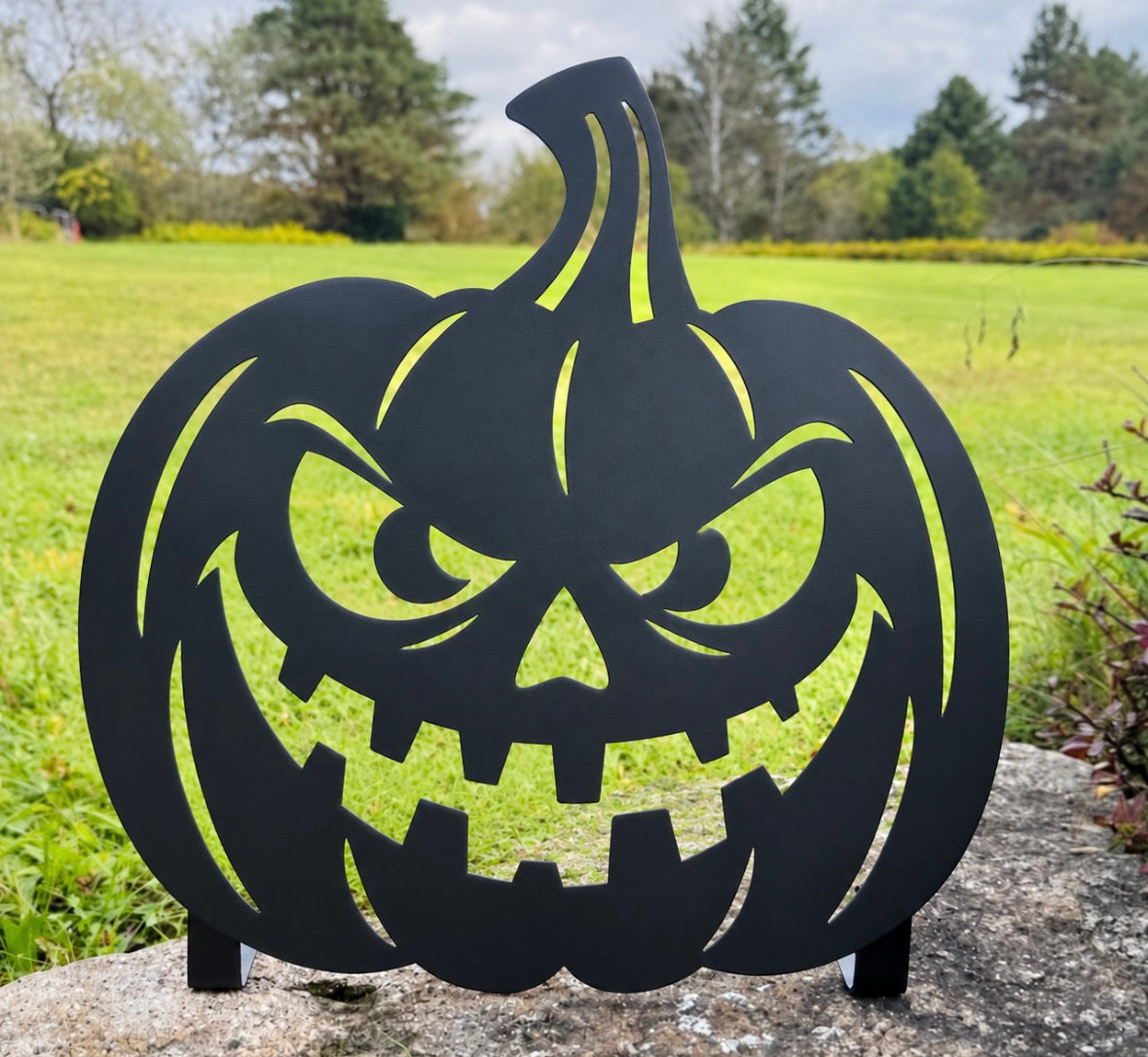Metal Porch Pumpkin