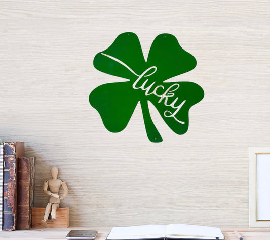 Metal Lucky Shamrock Sign