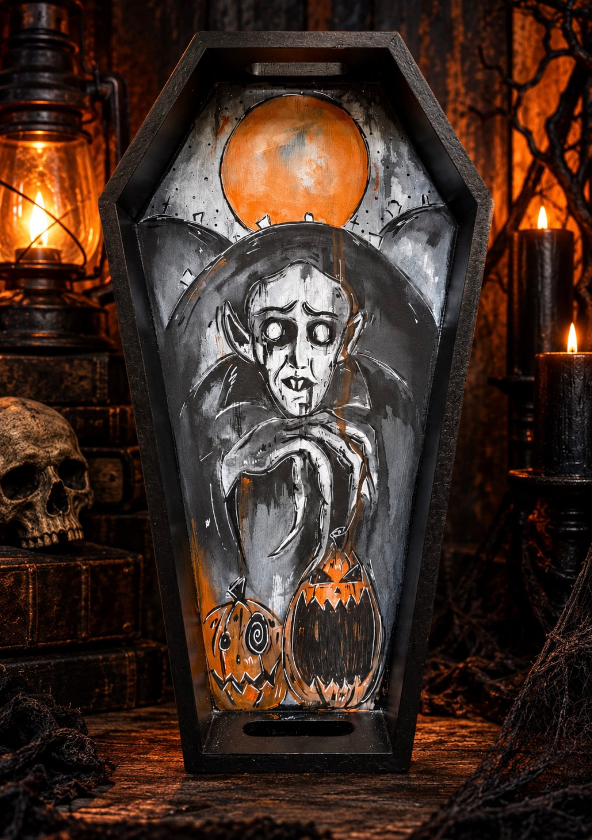 Original Vampy Watercolor Coffin
