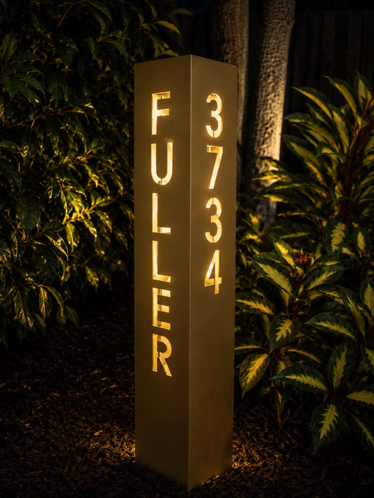 Personalized Metal Address Column
