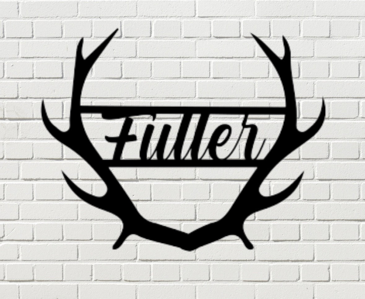 Personalized Antler Sign