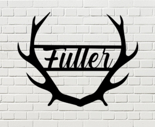 Personalized Antler Sign