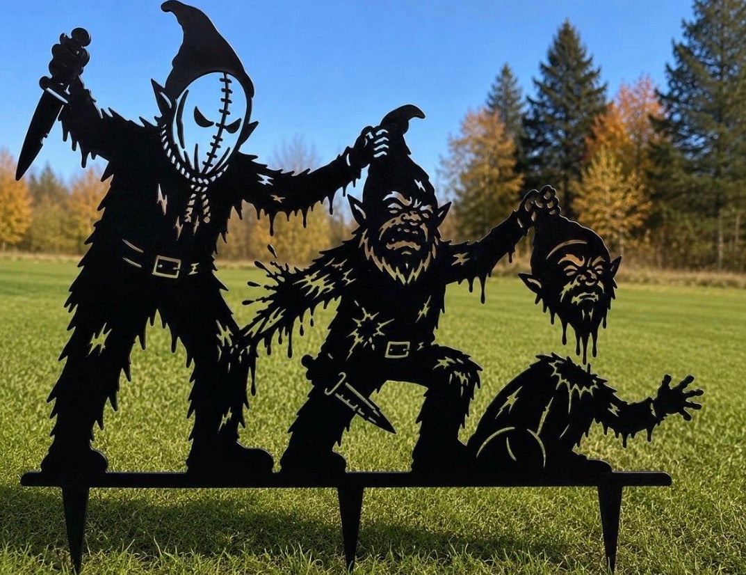 Metal Halloween Gnome Stake