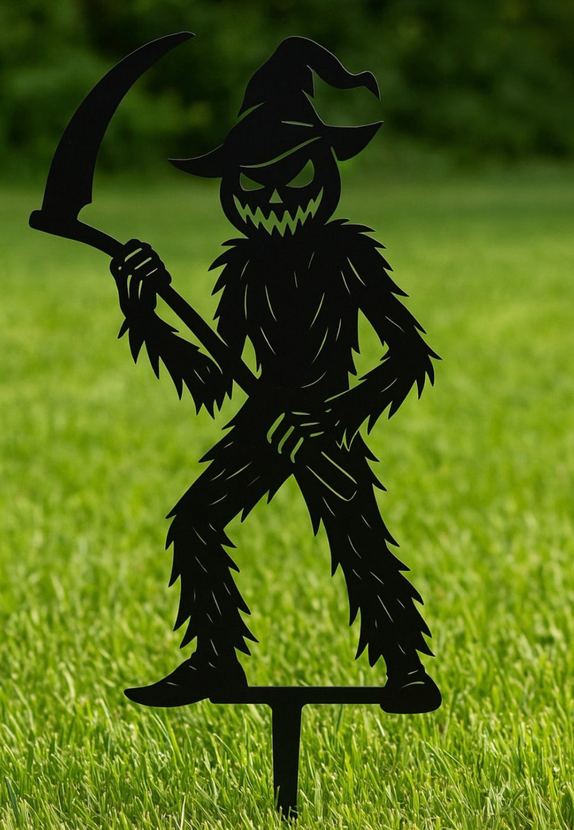 Pumpkin Scarecrow Metal Yard Stake