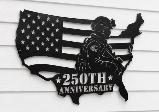Metal 250th Anniversary Sign