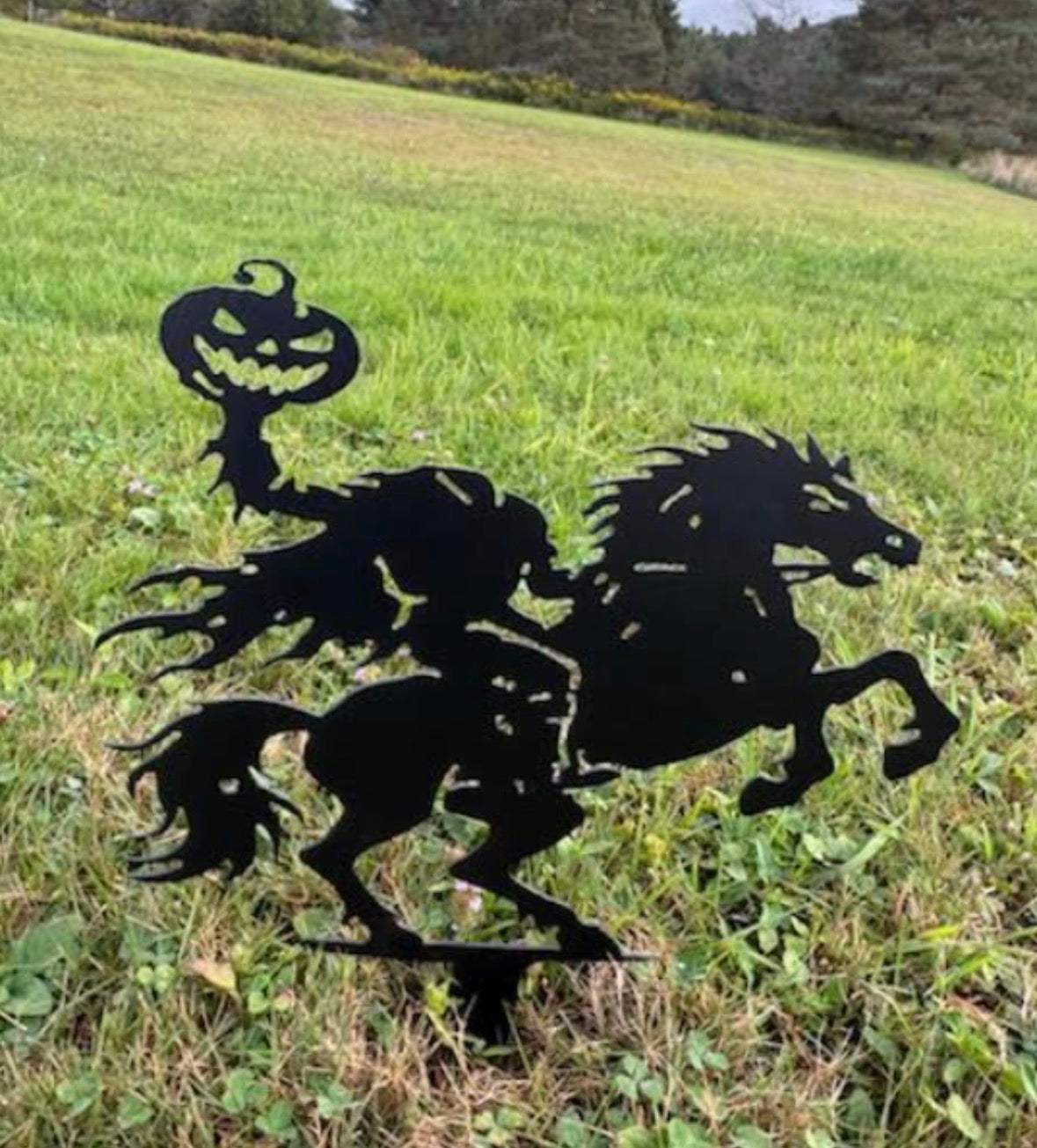 Harbinger, Metal Headless Horseman Yard Stake