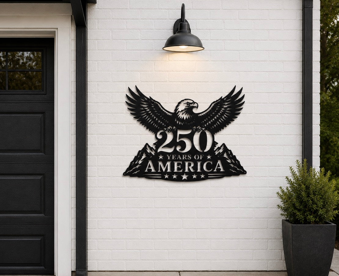 Metal America 250 Sign, Metal America 250 Yard Stake