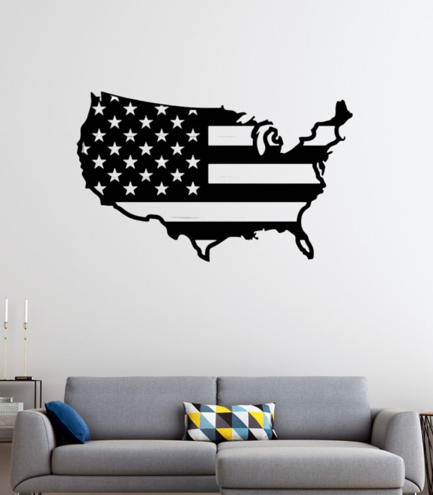 Metal USA Flag